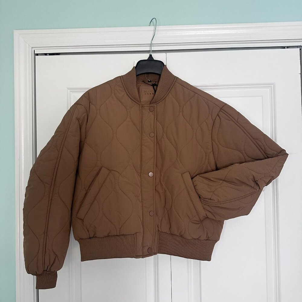 NWT - BlankNYC - Quilted Nylon Puffer - Light Brown - Small